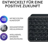 Logitech MX Keys S Combo Wireless Billentyűzet és Egér Grafitszürke QWERTZ - + Mouse, graphitegray 10