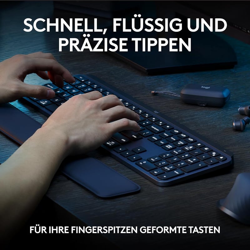 Logitech MX Keys S Combo Wireless Billentyűzet és Egér Grafitszürke QWERTZ - + Mouse, graphitegray