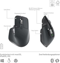 Logitech MX Keys S Combo Wireless Billentyűzet és Egér Grafitszürke QWERTZ - + Mouse, graphitegray 7