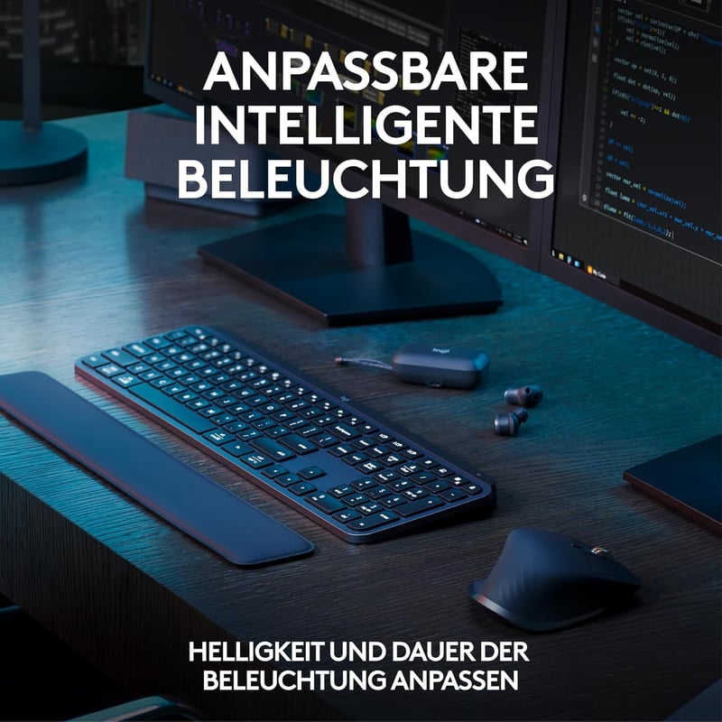 Logitech MX Keys S Combo Wireless Billentyűzet és Egér Grafitszürke QWERTZ - + Mouse, graphitegray