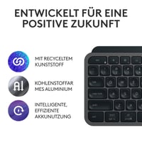 Bezdrôtová klávesnica Logitech MX Keys S, grafitovo sivá, podsvietená, Bluetooth, USB-C, QWERTZ, kompatibilná s Windows, Mac, Linux 5