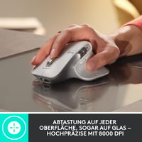 Bezdrôtová myš Logitech MX Master 3S – 8K DPI, ultrarýchle rolovanie, tiché klikanie, USB-C, Bluetooth, Windows, Linux – svetlosivá 2
