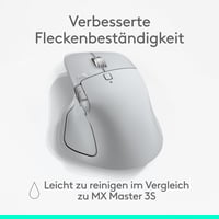 Ergonomická bezdrôtová myš Logitech MX Master 4, haptická odozva, nabíjanie cez USB-C, Bluetooth, Windows/macOS – svetlosivá 9