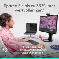 Logitech MX Master 4 ergonomikus vezeték nélküli egér, haptikus visszajelzés, USB-C, Bluetooth - fekete 3
