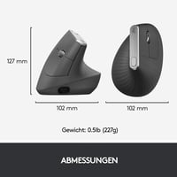 Logitech MX Vertical ergonomikus vezeték nélküli egér Bluetooth USB vevővel 3