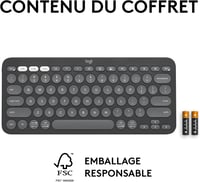 Logitech Pebble Keys 2 K380s AZERTY Francia Billentyűzet Grafitszürke 10