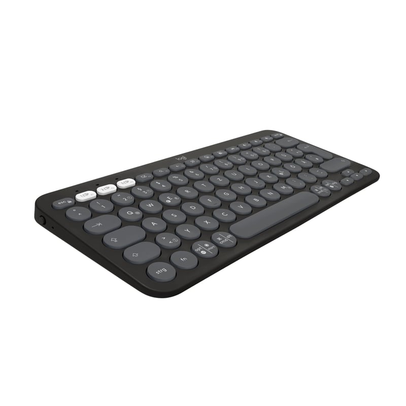 Bezdrôtová Bluetooth klávesnica Logitech Pebble Keys 2 K380s, pre viac zariadení, prispôsobiteľné klávesy, tenký dizajn, grafitovo sivá, Windows, macOS