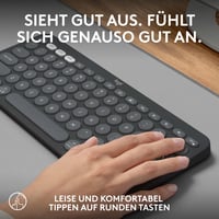 Bezdrôtová Bluetooth klávesnica Logitech Pebble Keys 2 K380s, pre viac zariadení, prispôsobiteľné klávesy, tenký dizajn, grafitovo sivá, Windows, macOS 6
