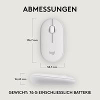Logitech Pebble Mouse 2 M350s vezeték nélküli Bluetooth egér - fehér 9
