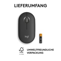 Bezdrôtová myš Logitech Pebble Mouse 2 M350s, Bluetooth, tiché klikanie, Easy-Switch, Windows/macOS/Android/ChromeOS – grafitová 10