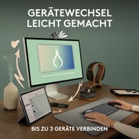 Bezdrôtová myš Logitech Pebble Mouse 2 M350s, Bluetooth, tiché klikanie, Easy-Switch, ľahká, prispôsobiteľné tlačidlo, Windows/Mac/Android 3