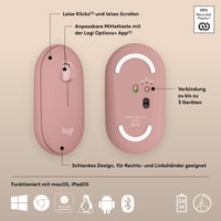 Bezdrôtová myš Logitech Pebble Mouse 2 M350s, Bluetooth, tiché klikanie, Easy-Switch, ľahká, prispôsobiteľné tlačidlo, Windows/Mac/Android 7
