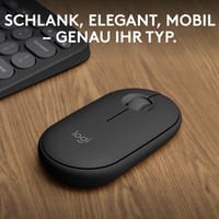 Bezdrôtová myš Logitech Pebble Mouse 2 M350s, Bluetooth, tiché klikanie, Easy-Switch, Windows/macOS/Android/ChromeOS – grafitová 2