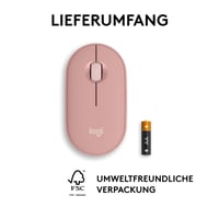 Bezdrôtová myš Logitech Pebble Mouse 2 M350s, Bluetooth, tiché klikanie, Easy-Switch, ľahká, prispôsobiteľné tlačidlo, Windows/Mac/Android 10