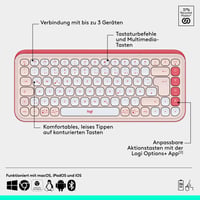 Set tastatură și mouse Bluetooth Logitech POP ICON Combo, clic silențios, Easy Switch pentru 3 dispozitive, butoane programabile 6