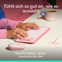 Set tastatură și mouse Bluetooth Logitech POP ICON Combo, clic silențios, Easy Switch pentru 3 dispozitive, butoane programabile 3