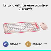 Set tastatură și mouse Bluetooth Logitech POP ICON Combo, clic silențios, Easy Switch pentru 3 dispozitive, butoane programabile 10