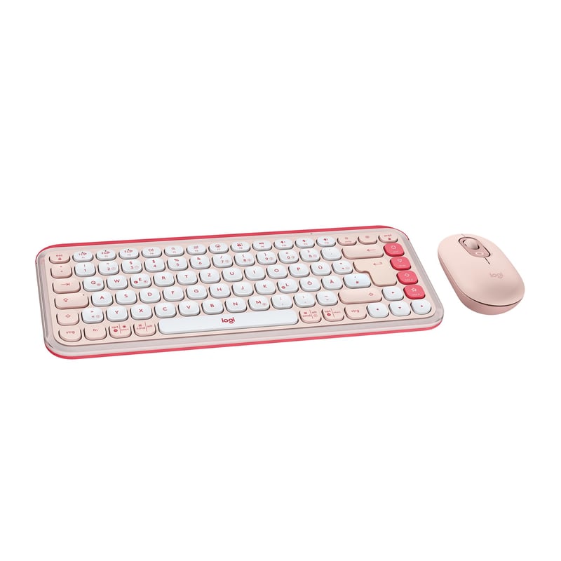 Set tastatură și mouse Bluetooth Logitech POP ICON Combo, clic silențios, Easy Switch pentru 3 dispozitive, butoane programabile