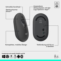 Kompaktná bezdrôtová Bluetooth myš Logitech POP Mouse s programovateľnými tlačidlami, tichým klikaním, funkciou Easy-Switch až pre 3 zariadenia, pre notebook. 7