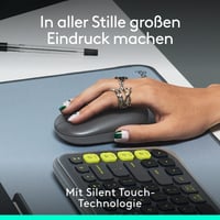Kompaktná bezdrôtová Bluetooth myš Logitech POP Mouse s programovateľnými tlačidlami, tichým klikaním, funkciou Easy-Switch až pre 3 zariadenia, pre notebook. 6