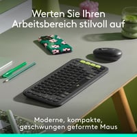 Kompaktná bezdrôtová Bluetooth myš Logitech POP Mouse s programovateľnými tlačidlami, tichým klikaním, funkciou Easy-Switch až pre 3 zariadenia, pre notebook. 2