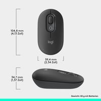 Kompaktná bezdrôtová Bluetooth myš Logitech POP Mouse s programovateľnými tlačidlami, tichým klikaním, funkciou Easy-Switch až pre 3 zariadenia, pre notebook. 10