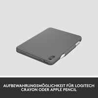 Logitech Rugged Folio iPad 10. generáció billentyűzet tok, QWERTZ, szürke - keyboard case, Rugged Folio 8