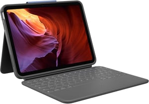 Logitech Rugged Folio tipkovnica s futrolom za iPad 10. generacije, QWERTZ raspored tipki, grafitno siva boja