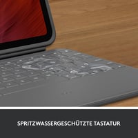 Logitech Rugged Folio iPad 10. generáció billentyűzet tok, QWERTZ, szürke - keyboard case, Rugged Folio 3