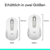Bezdrôtová myš Logitech Signature M650 L pre veľké ruky, tiché klikanie, Bluetooth, kompatibilita s viacerými zariadeniami, biela 10