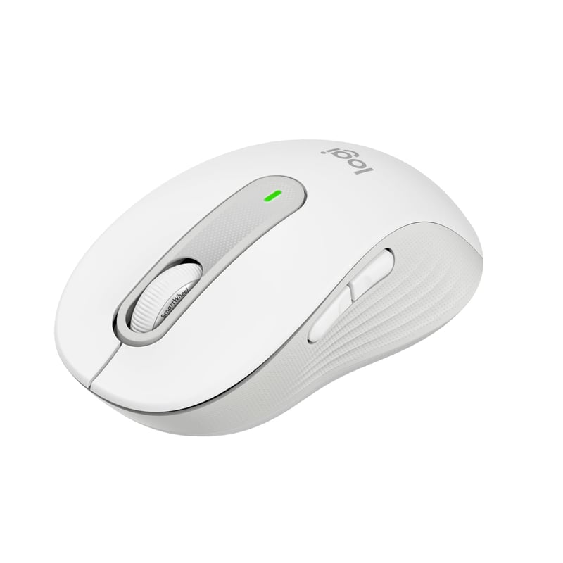 Bezdrôtová myš Logitech Signature M650 L pre veľké ruky, tiché klikanie, Bluetooth, kompatibilita s viacerými zariadeniami, biela