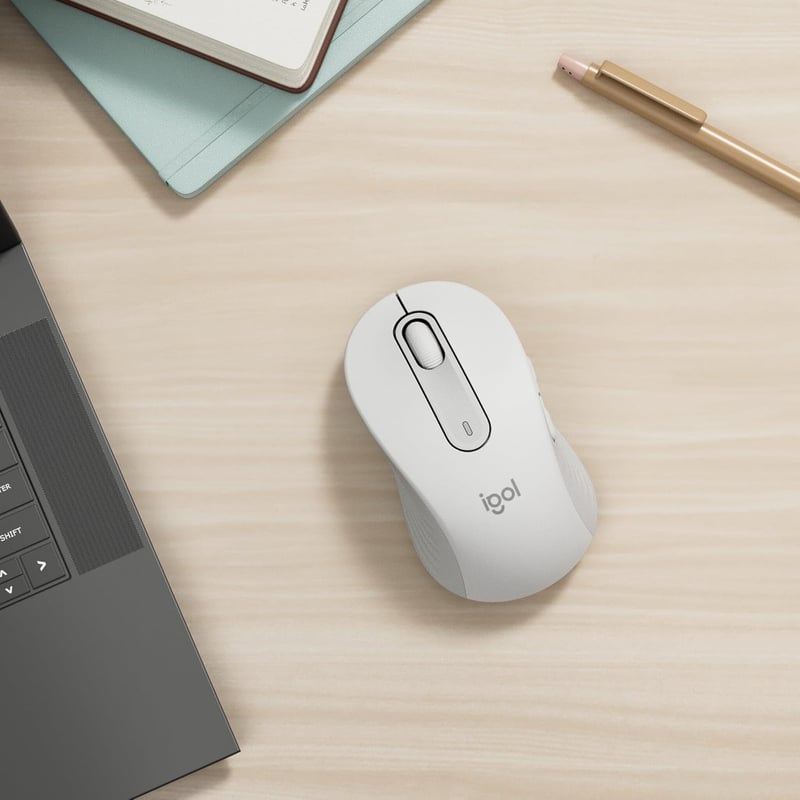 Logitech Signature M650 L Wireless Egér Nagy Kézhez, Csendes Kattintás, Bluetooth - Große Hände, White, Right Handed