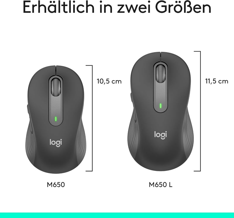 Logitech Signature M650 Vezeték Nélküli Egér Bluetooth Többeszköz Kompatibilis - Kleine-Mittlere Hände, gray, Right Handed