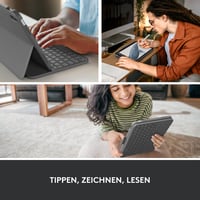 Puzdro s klávesnicou Logitech Slim Folio pre iPad 10. generácie a A16, s integrovanou Bluetooth klávesnicou, nemecké rozloženie QWERTZ, grafitová farba 7