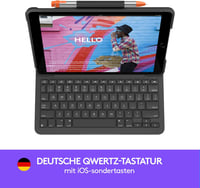 Logitech SLIM FOLIO iPad 7. generáció Bluetooth billentyűzet tok német QWERTY grafit - keyboard case, SLIM FOLIO 2
