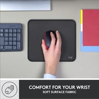 Podložka pod myš Logitech Studio Series – sivá, protišmyková gumová základňa, vodoodolná, 23 x 0,2 cm, hladký sklz, prenosná 6
