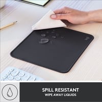 Podložka pod myš Logitech Studio Series – sivá, protišmyková gumová základňa, vodoodolná, 23 x 0,2 cm, hladký sklz, prenosná 3