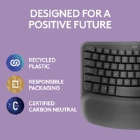 Bezdrôtová ergonomická klávesnica Logitech Wave Keys - grafitovo sivá, rozloženie US International QWERTY 10