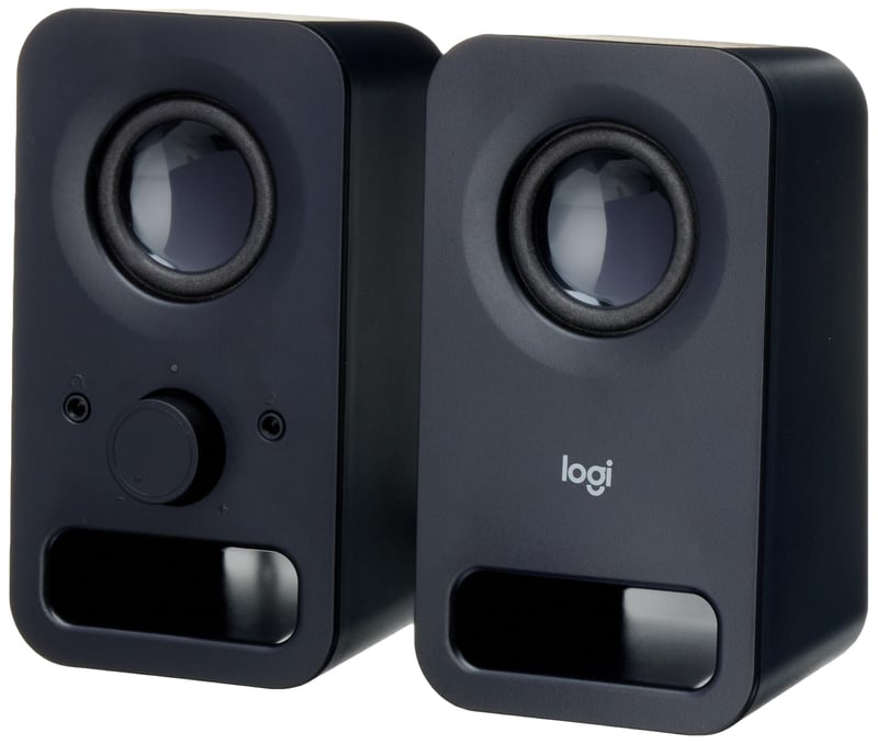 PC reproduktory Logitech Z150, stereo, 2 ks, špičkový výkon 6 W, 3,5 mm jack, výstup na slúchadlá, PC/TV/telefón/tablet, čierne