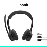 Căști wireless Logitech Zone 300 cu Bluetooth, microfon, anulare a zgomotului, compatibile cu Windows, Mac, iOS, Android, Negru 9