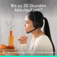 Căști wireless Logitech Zone 300 cu Bluetooth, microfon, anulare a zgomotului, compatibile cu Windows, Mac, iOS, Android, Negru 5