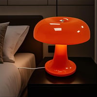 LOGT LED stolna lampa u obliku gljive s USB priključkom i prekidačem, narančasta, prigušiva, 3 razine svjetline, moderna dekorativna noćna svjetiljka 1