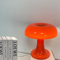 LOGT LED stolna lampa u obliku gljive s USB priključkom i prekidačem, narančasta, prigušiva, 3 razine svjetline, moderna dekorativna noćna svjetiljka 4