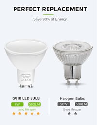 LOHAS GU10 LED Dimmelhető Izzó, Hideg Fehér 6000K, 6W/500lm, 50W Halogén Helyettesítő, 120° Szórási Szög, 5 db-os Csomag 2