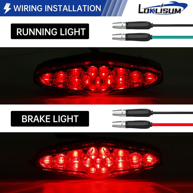LOKLISUM 12V 15 LED Motoros Féklámpa Univerzális Hátsó Lámpa Motorkerékpárhoz