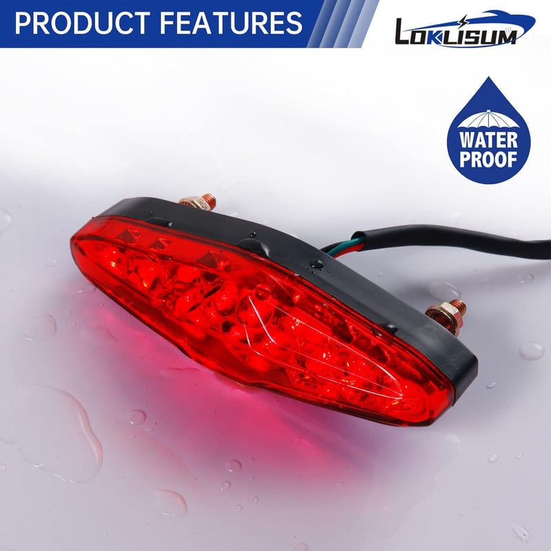 LOKLISUM 12V 15 LED Motoros Féklámpa Univerzális Hátsó Lámpa Motorkerékpárhoz