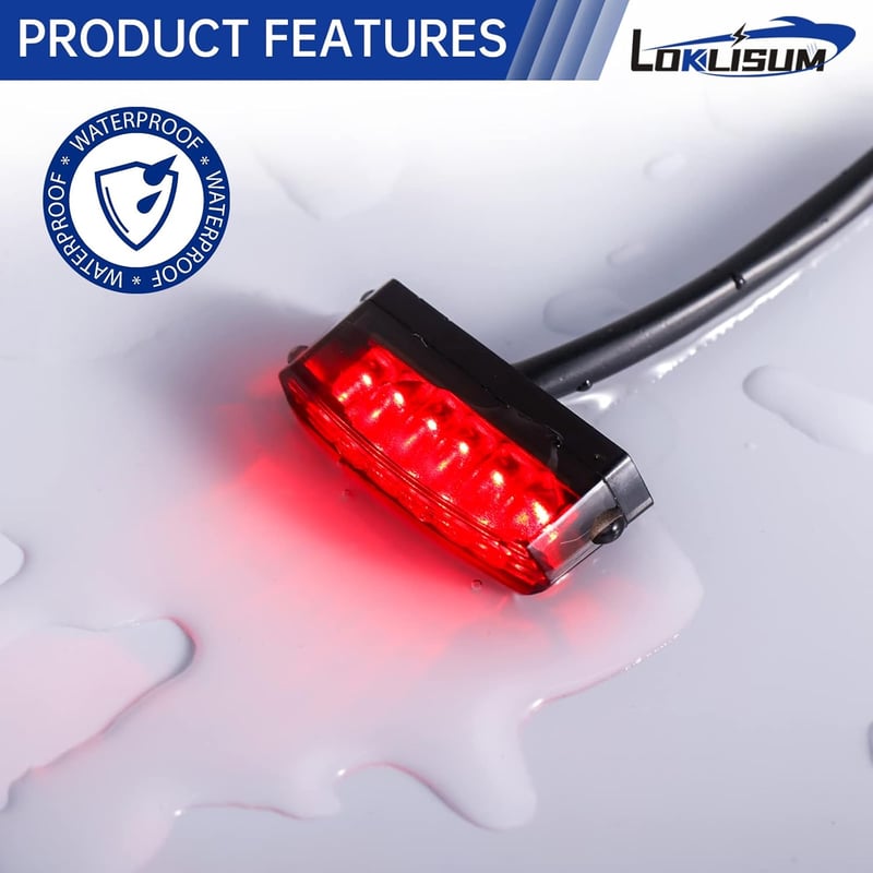 LOKLISUM 12V 6 LED Motorkerékpár Hátsó Lámpa Féklámpa ATV Quad Chopper
