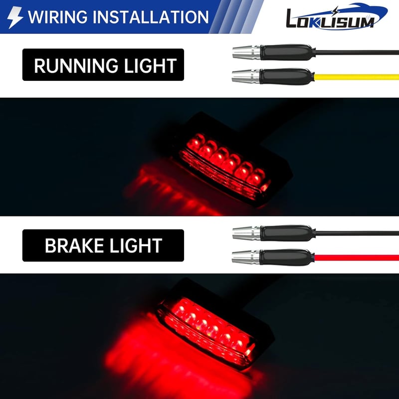 LOKLISUM 12V 6 LED Motorkerékpár Hátsó Lámpa Féklámpa ATV Quad Chopper