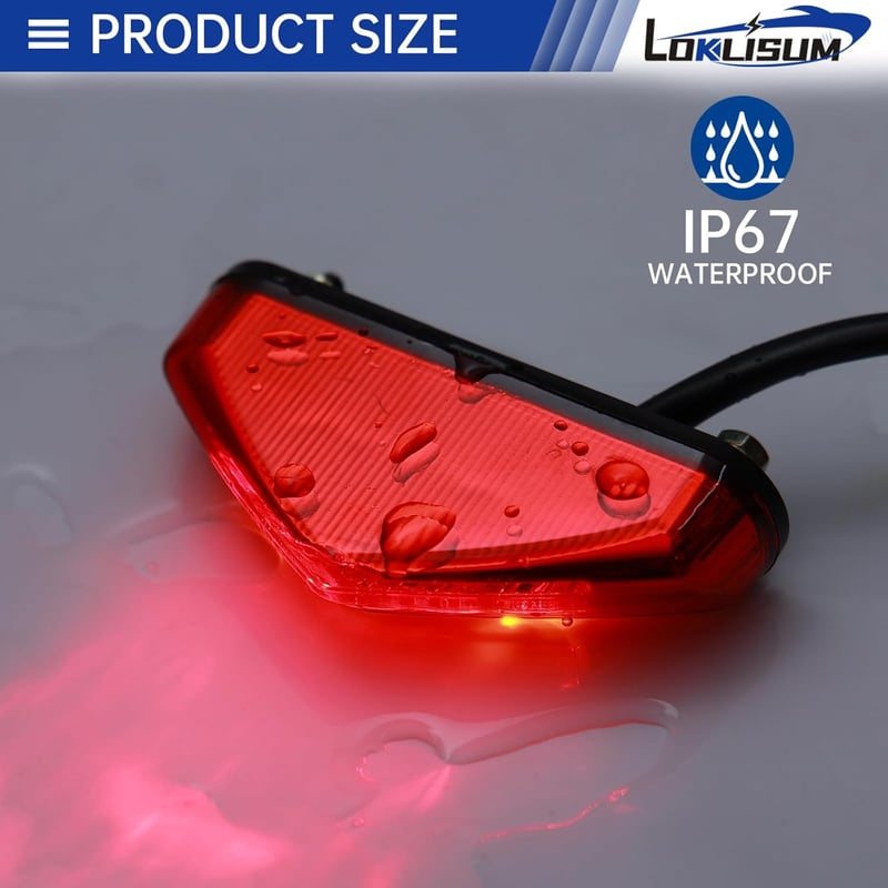 LOKLISUM LED Motorkerékpár Hátsó Lámpa 12V 9 LED Féklámpa E-Jóváhagyott