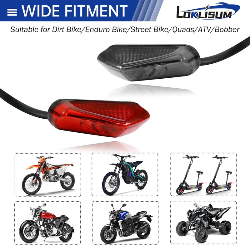 LOKLISUM LED Motorkerékpár Hátsó Lámpa 12V 9 LED Féklámpa E-Jóváhagyott